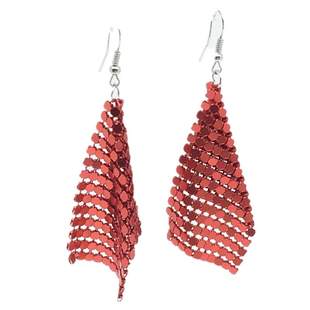 925银钩防过敏耳环earrings 韩版红色夸张耳环长款欧美女长耳环