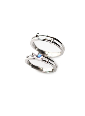 天然月光石情侣戒指求婚女友刻字