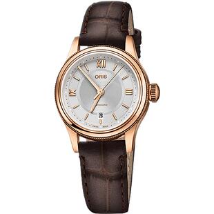 【限时钜惠】ORIS豪利瑞士文化经典日历腕表银盘透底女自动机械表