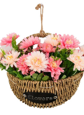 草编藤编柳编壁挂花篮花盆绿萝插花办公家居家居装饰包邮