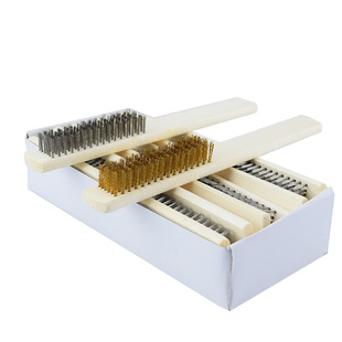 木柄不锈钢丝长短钢钉鱼鳞刷硬钢丝刷除锈抛光清理工具工业用刷子