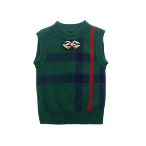 春秋款儿童羊毛衫针织坎肩背心男童女童羊绒毛衣马甲宝宝卡通童装