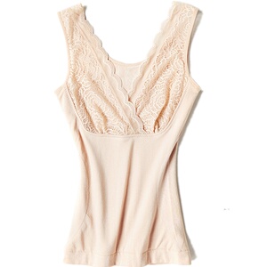 轻奢德绒 日本保暖塑身内衣性感蕾丝热感托胸打底背心美体显瘦