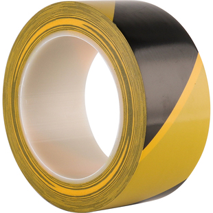 黄黑警示胶带 黑黄地板胶纸 黄黑斑马线 PVC划线胶带纸无尘胶管芯3 3m长红黄蓝绿白绿彩色标示定位贴地面胶带