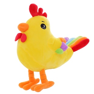 可爱卡通公鸡公仔彩虹小鸡毛绒玩具七彩色布娃娃儿童玩偶生日礼物
