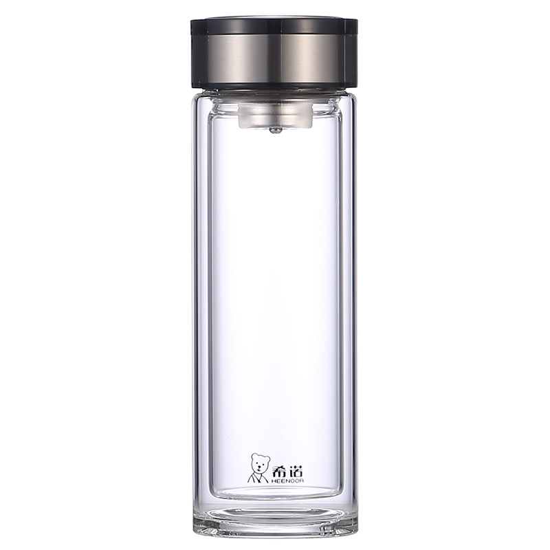 加厚隔热透明水晶商务双层玻璃杯