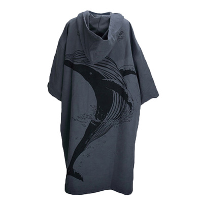 SEAPLAY 黑灰撞色羽毛款 速干防风浴袍斗篷  多功能浴袍 保暖防晒