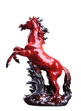 陶瓷红色马立马到成功喜庆中国红家居店面送礼礼品客厅家居招财摆