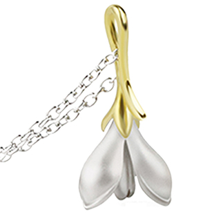 [十口二冂官方店]饰品玉兰花项链包邮银饰创意礼品