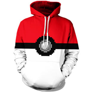 Pokemon精灵球卫衣 神奇宝贝宠物小精灵宝可梦Go休闲连帽小智外套