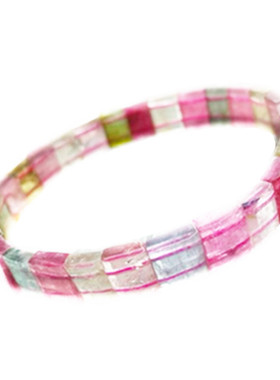 瑞铺水晶巴西 天然电气石 彩虹色特价碧玺手排 颜色艳丽清新手链