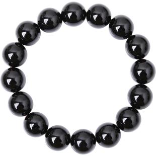 送证书天然巴西黑碧玺手链男电气石单圈手串黑碧玺女男款碧玺手串