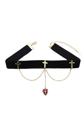 复古巴洛克十字架手作女原创项圈