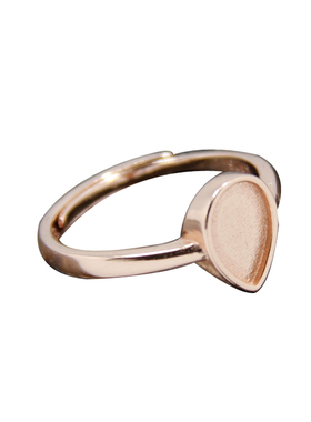 纯银几何图形蓝珀戒指空托