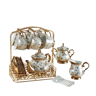 整套咖啡套具客厅杯子套装家用骨瓷红茶杯碟欧式陶瓷咖啡杯马克杯