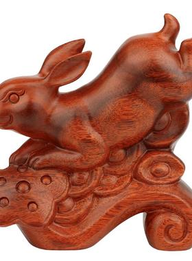 如意雕刻客厅动物小兔子工艺品