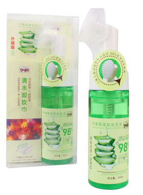 芦荟原液卸妆泡沫按压