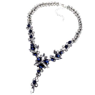 韩版复古水晶宝石短款锁骨链时尚百搭奢华项链饰品女吊坠挂件配饰