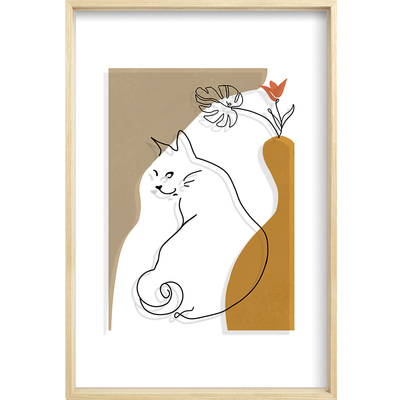 人物线条透明抽象风摆台装饰画