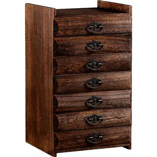 茗阳实木普洱茶盒茶具茶饼存储收纳分茶盘包邮茶叶储藏柜箱七层