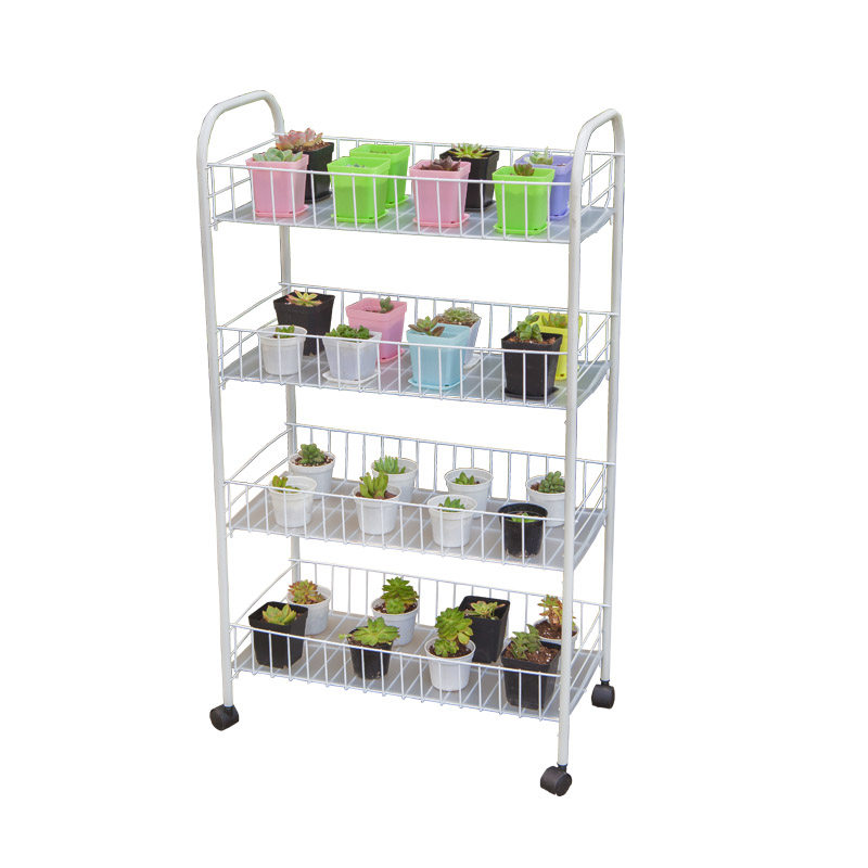 多肉花架室内简约落地客厅多层移动铁艺阳台花盆架子带轮子置物架
