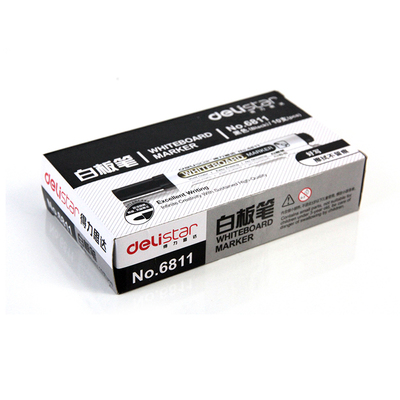 包邮得力办公用品6811颜色鲜艳白板笔书写水性展示擦10只装