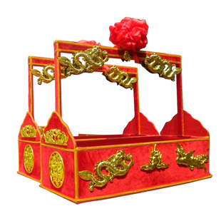 婚庆道具大花轿轿子配件嫁妆礼盒提盒古典婚礼用品抬盒食盒花轿队