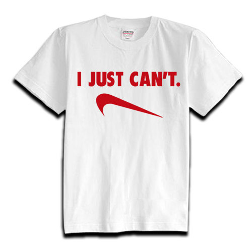 2024网红抖音短袖T恤I just cant倒反勾just do it later高街字母