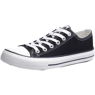 环球低帮黑色男鞋帆布鞋男经典布鞋45男士46球鞋休闲鞋男款板鞋潮