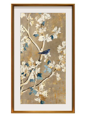 竖版花鸟新中式风走廊过道装饰画