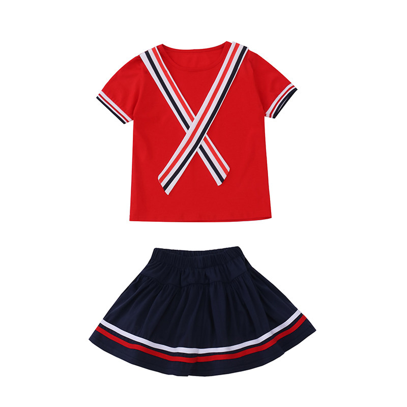 小学生校服短袖班服纯棉套装儿童演出服新款幼儿园园服夏款童装潮