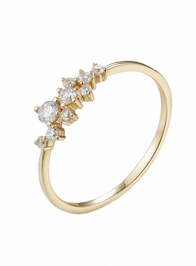 小花束繁星戒指女18k金纯银925