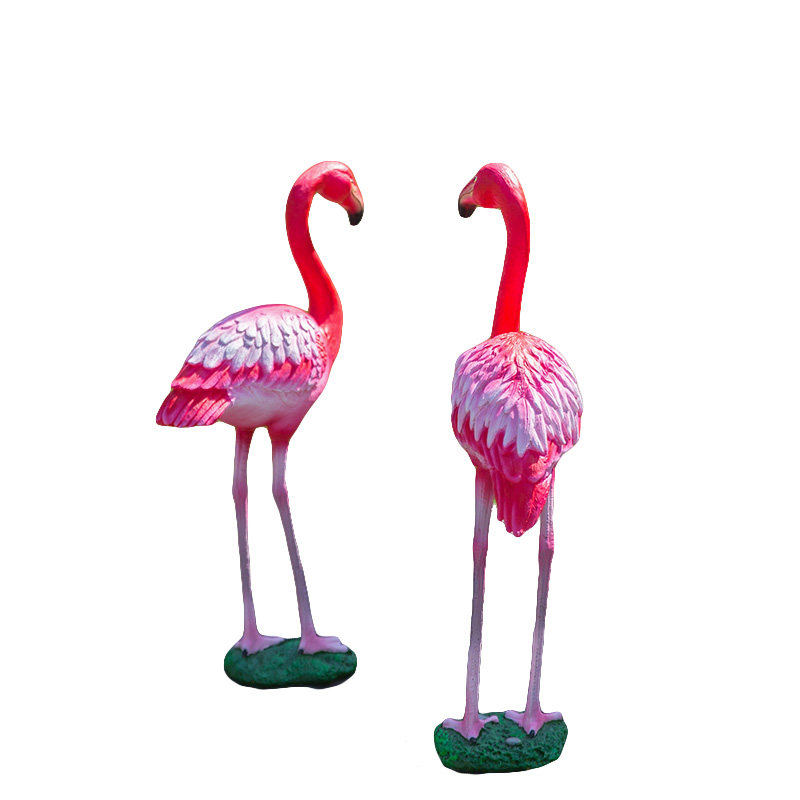 花园摆件别墅庭院假山水池景观装饰品摆设仿真动物雕塑火烈鸟摆件