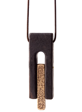 曲尾花原创复古文艺黑檀木项链