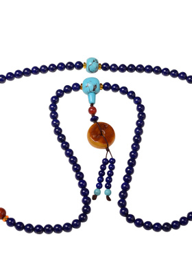 帝王蓝天然青金石佛珠手串