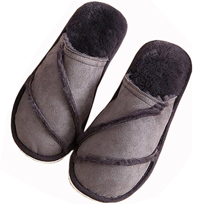 家居麂皮绒情侣室内外男女棉托鞋