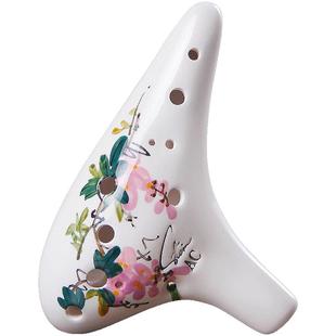 风雅陶笛圆头十二孔中音C调陶笛 手绘12AC陶笛