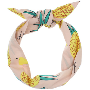 ACANE 浅粉色菠萝复古个性文艺可爱度假风打结超宽发带箍头饰品