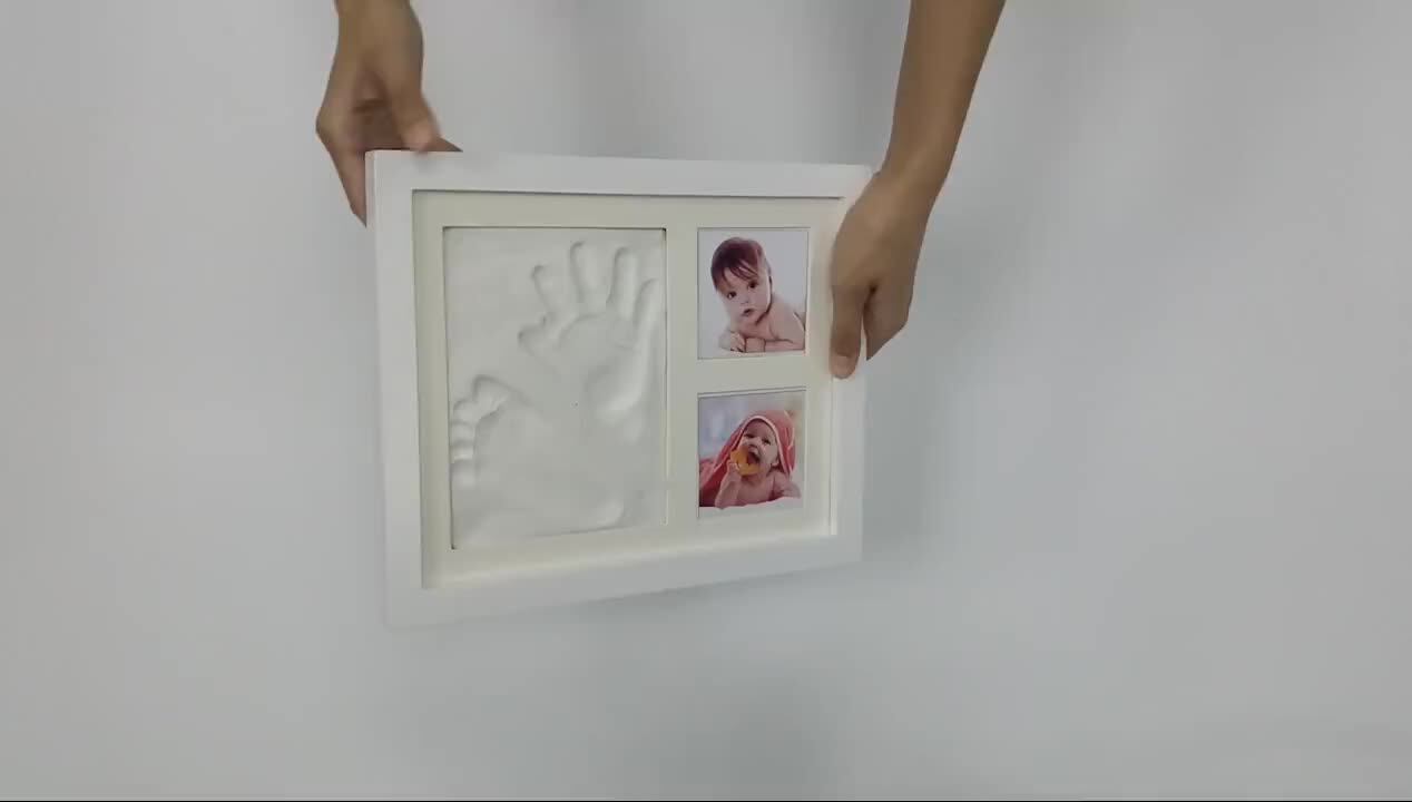 Baby Clay Handprint & Footprint Photo Frame Kit For Newborn Girls And