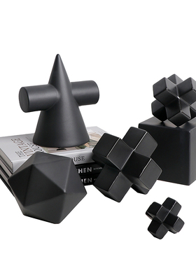 几何样板房间博古架装饰品玄关柜