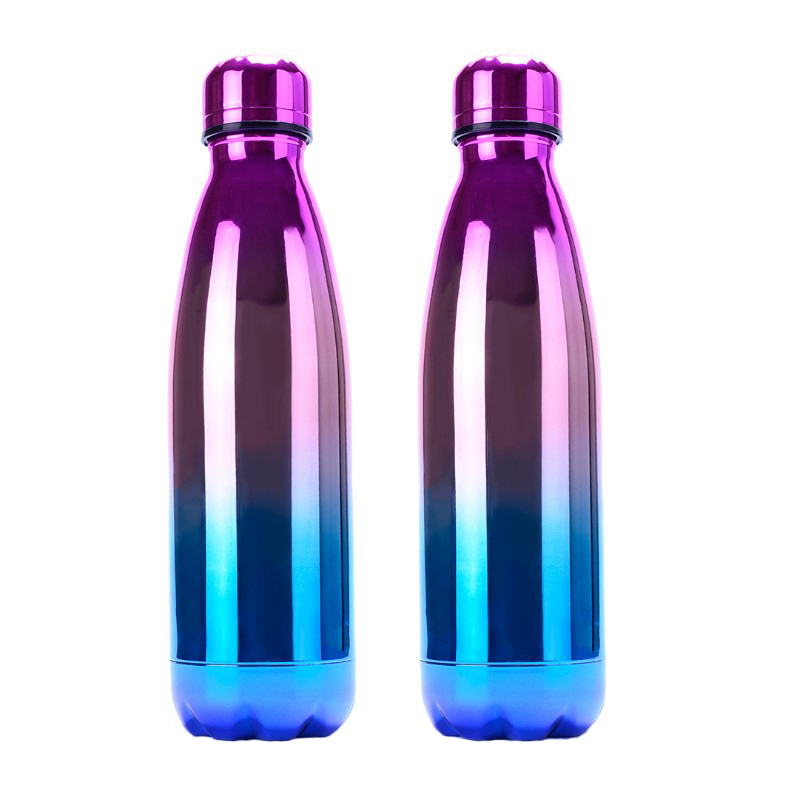 304不锈钢UV镀可乐瓶 创意真空电镀可乐瓶杯 500ml现货包邮