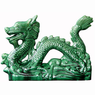 唐三彩龙陶瓷生肖龙摆件家居缺角补角青龙房顶摆件工艺品客厅装饰