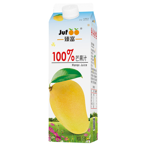 臻富果汁百分百纯芒果汁1kg*6盒 好喝健康营养不加糖饮品饮料整箱