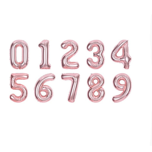 数字铝箔气球 玫瑰金色40寸85cm大号 充氦气可漂浮生日百天婚礼