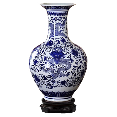 景德镇仿古青花瓷纹龙陶瓷花瓶