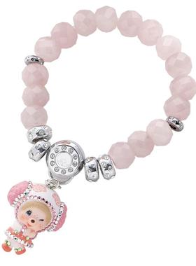 甜美风粉水晶半宝石生日礼物手链