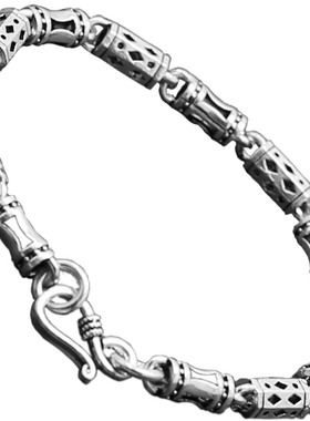 复古日韩风送男友圆柱银手链