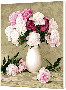 花卉diy数字油画丙烯填色填充