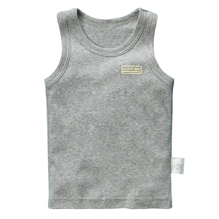 T恤衫日单儿童宝宝男童纯棉背心打底睡衣一组2件夏款家居服