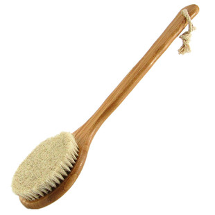 楠竹中号整柄猪鬃硬毛沐浴刷马鬃软毛洗澡刷家用搓澡刷搓背刷清洁